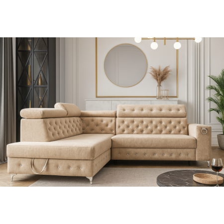 Kanapa narożnik Glamour z...