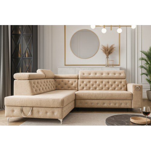 Kanapa narożnik Glamour z...