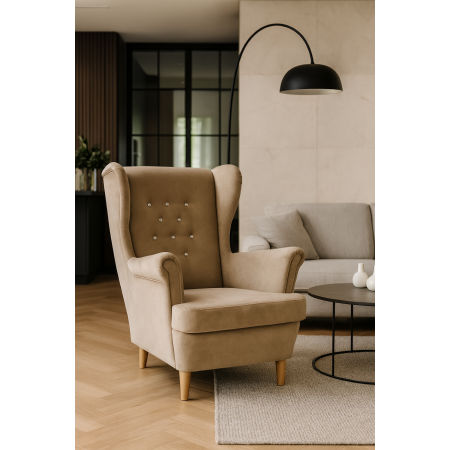 Fotel Uszak z kryształkami