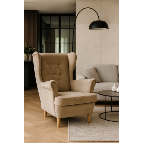 Fotel Uszak z kryształkami